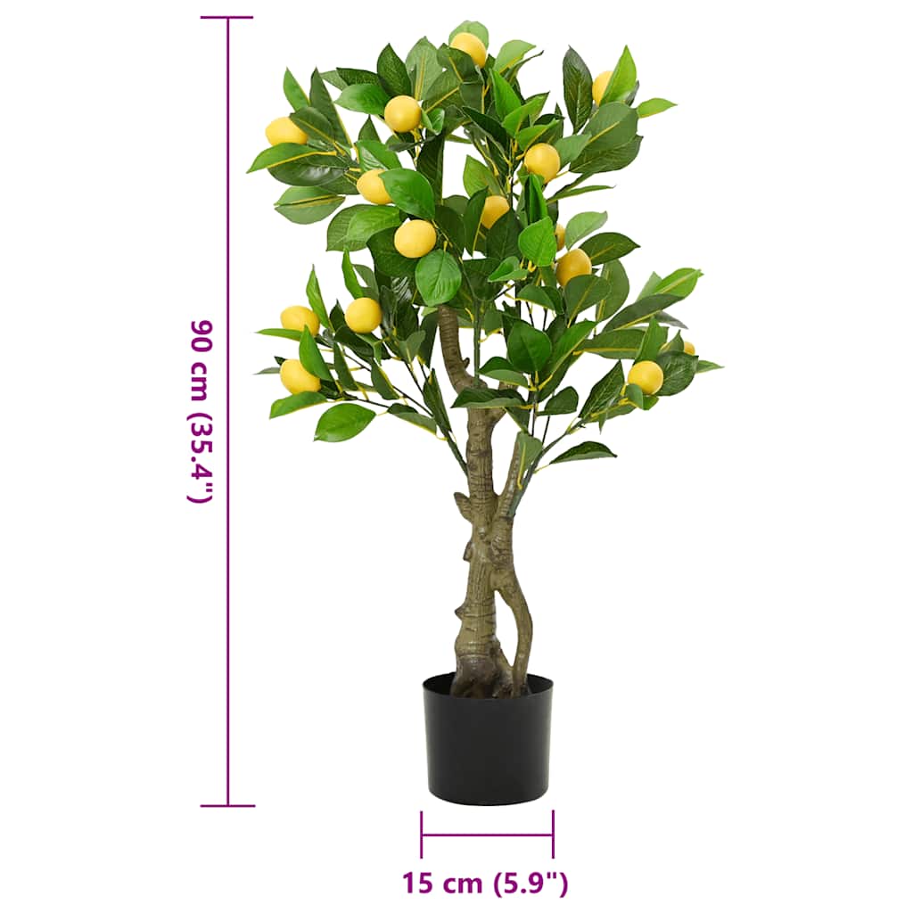 kunstigt citrontræ 234 blade 90 cm grøn