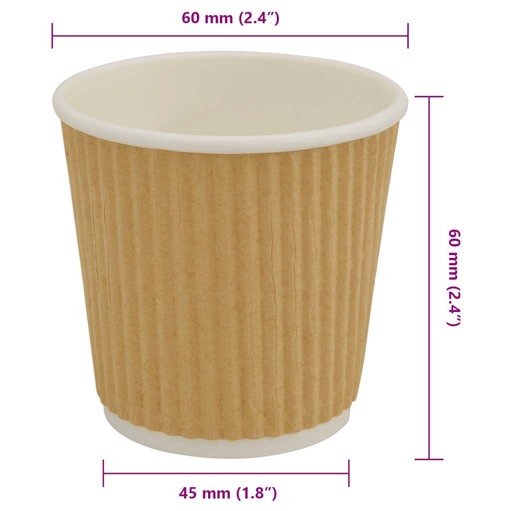 kaffekopper af papir 1000 stk. 4oz 100ml brun