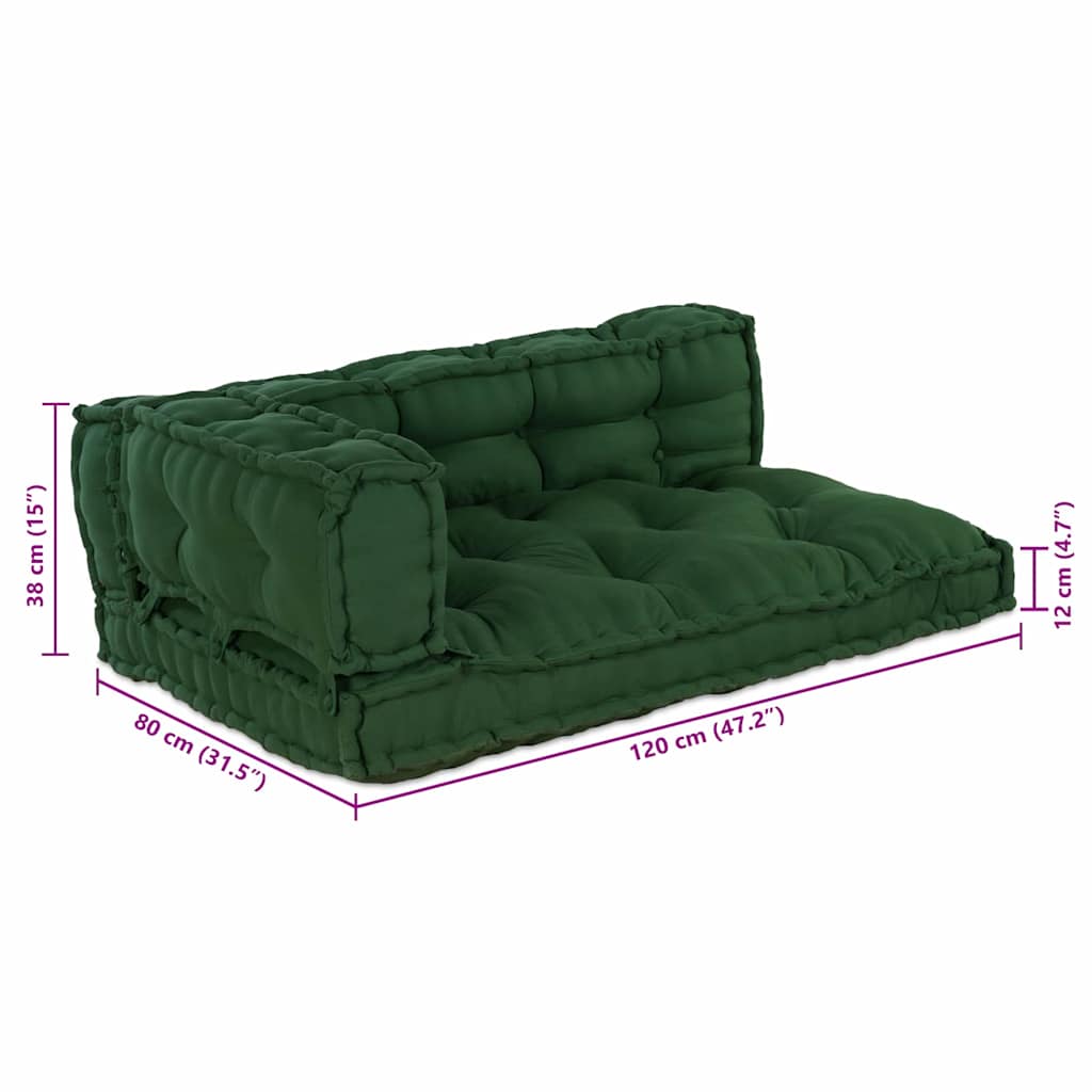 Palle Sofa Pude 3 stk. Stof Grøn 120 x 80 x 38 cm