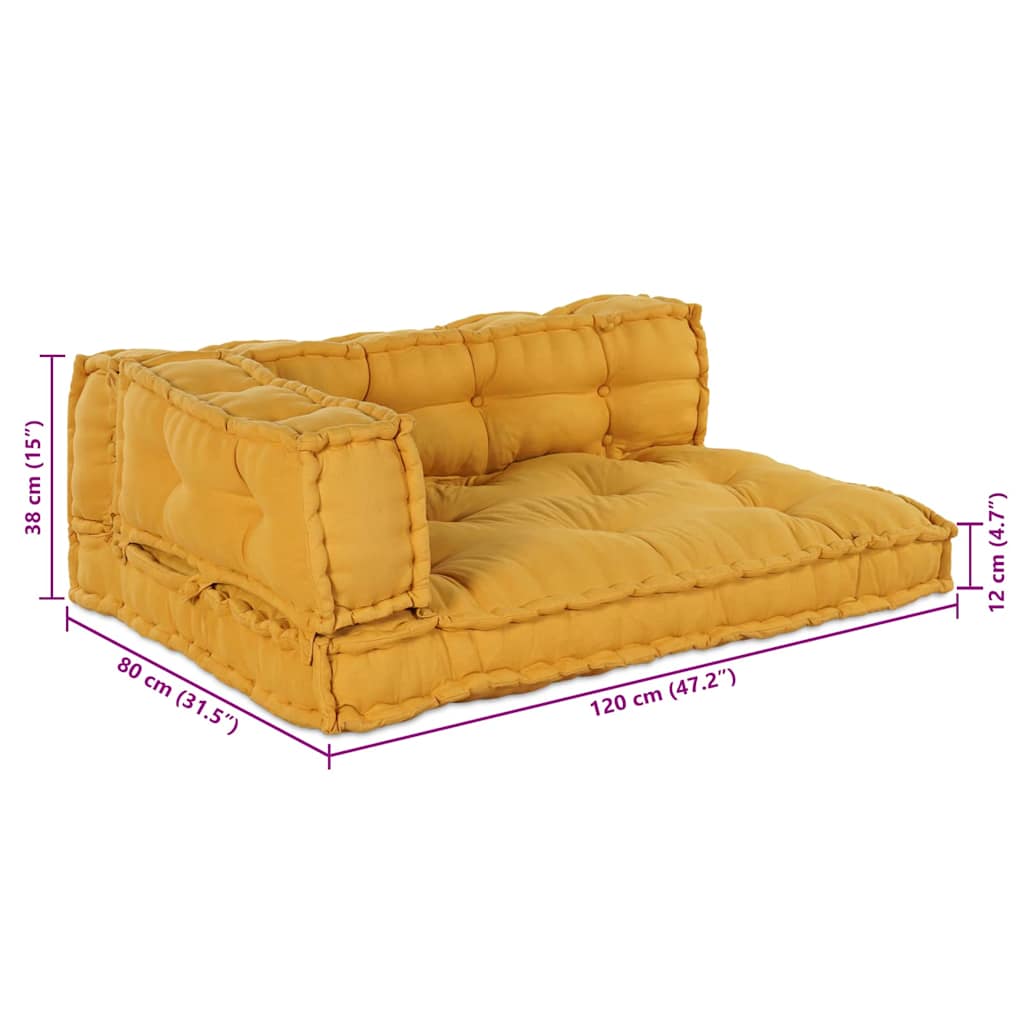 Palle Sofa Pude 3 stk. Stof Gul 120 x 80 x 38 cm