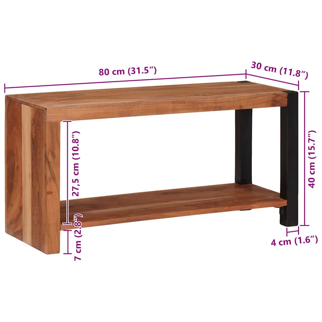 Bogreol Brun 80 x 30 x 40 cm Massivt Akacietræ