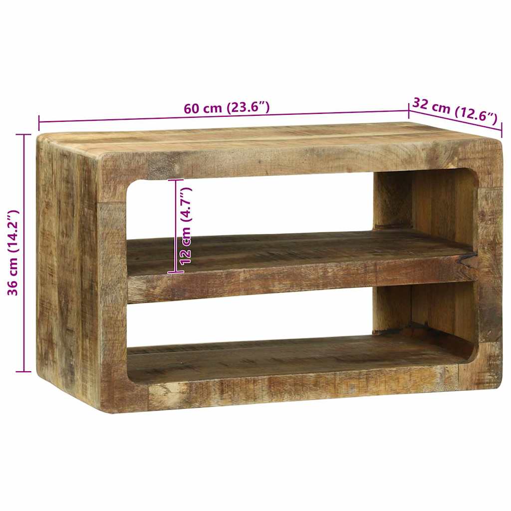 TV-skab med hylde Brun 60 x 32 x 36 cm Massivt mangotræ