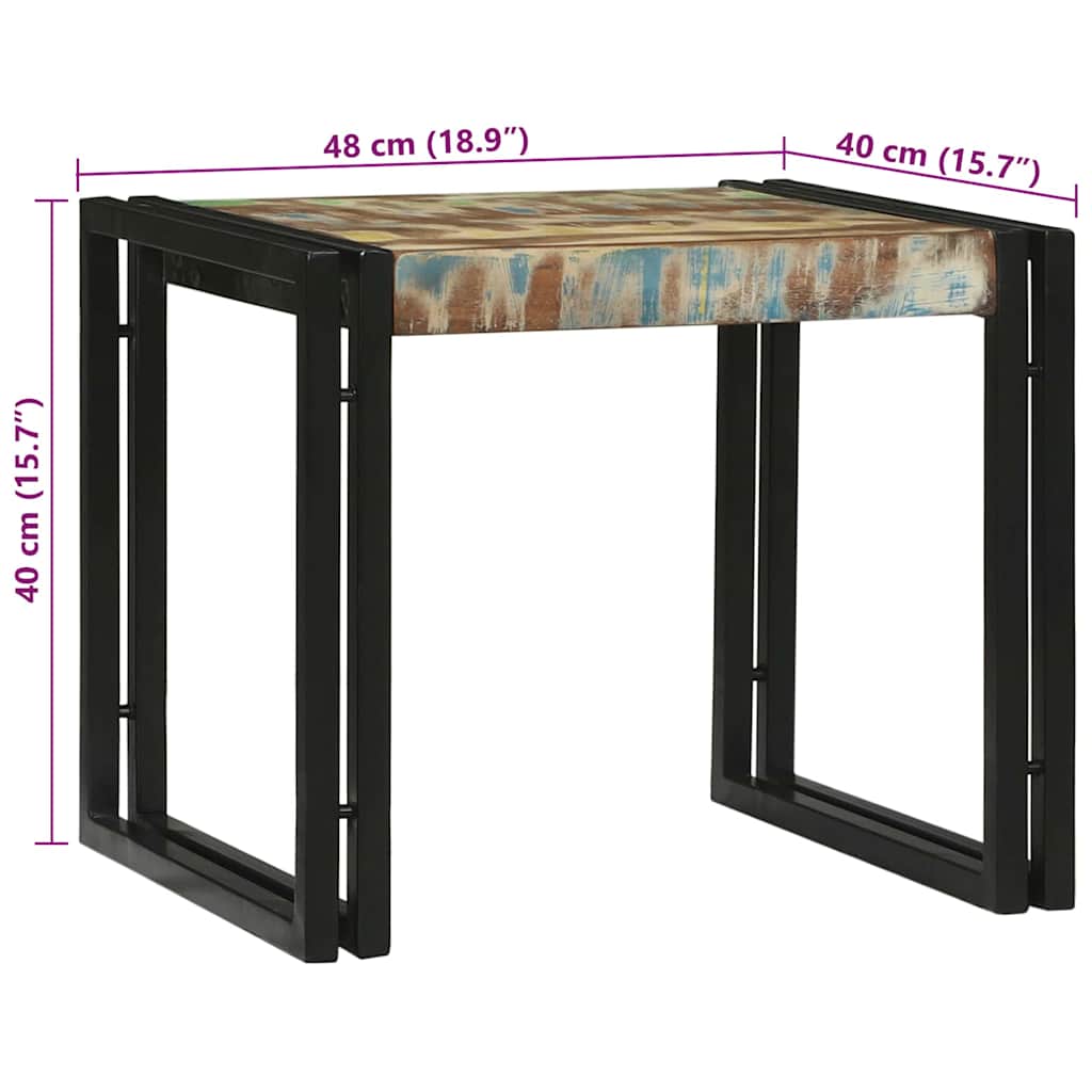 Sofabord 2 stk. Flerfarvet 48 x 40 x 40 cm Solid genbrugs træ