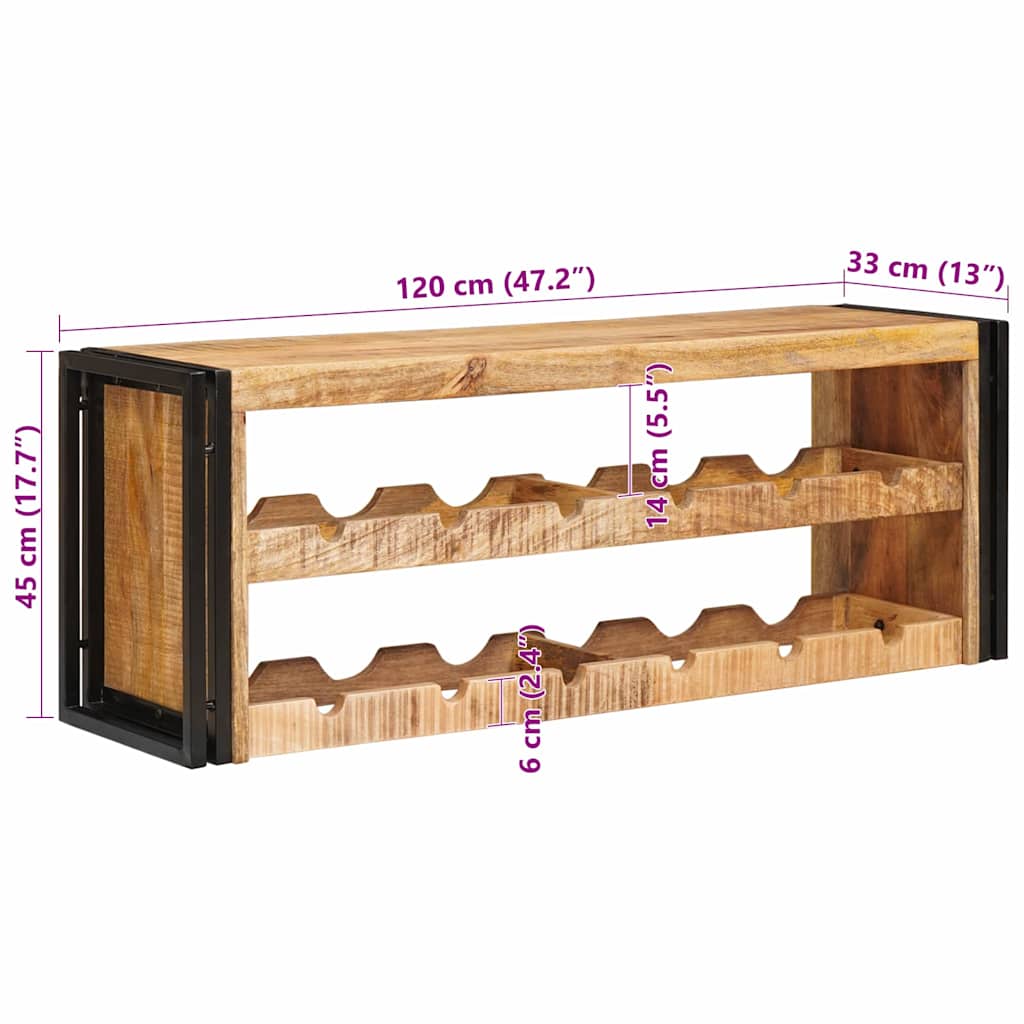 Vinfad Brun 100 x 45 x 33 cm Solid Grov Mango Træ