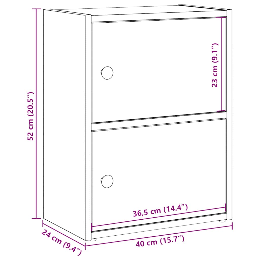 bogreol 40x24x52 cm konstrueret træ sort-eg