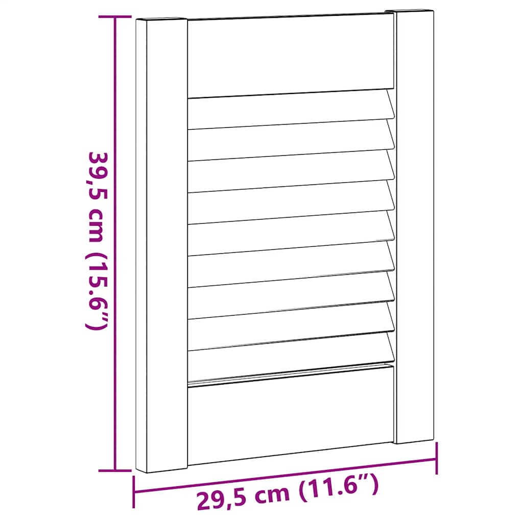skabslåger 4 stk. 39,5x29,5 cm lameldesign hvid