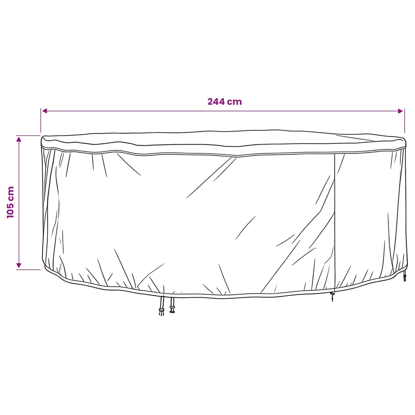Møbelbetræk 244 x 244 x 105 cm 210D Oxford Stof Rund Vandtæt