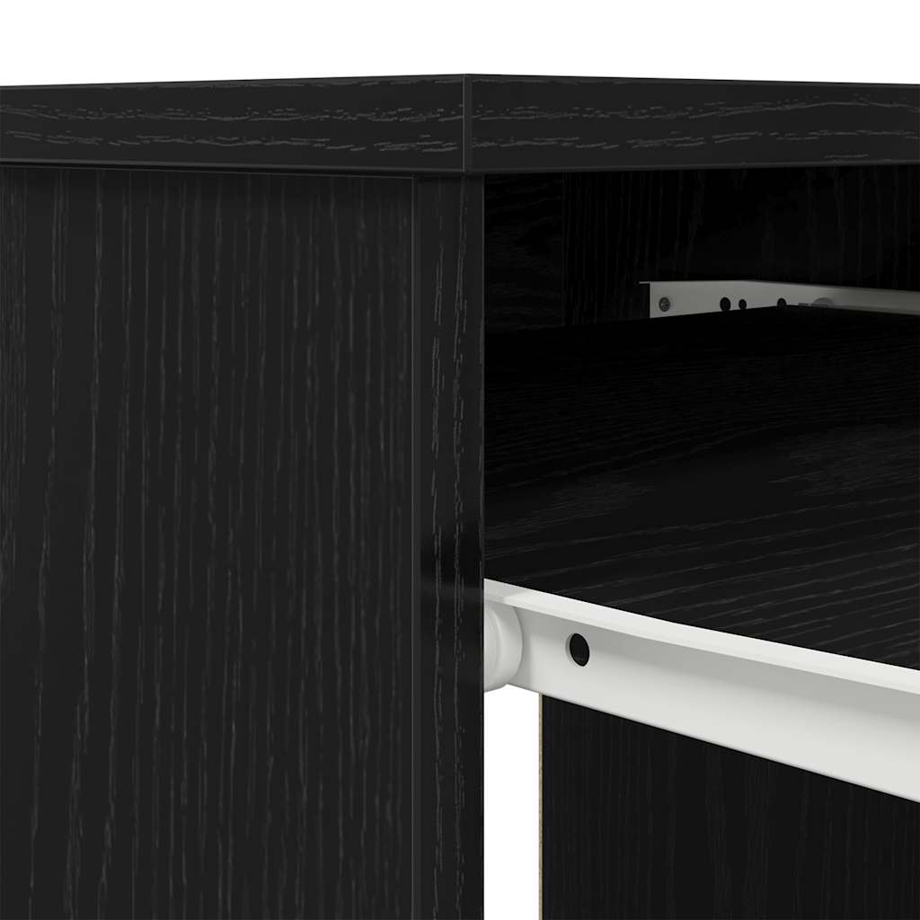 skrivebord 86x49x76 cm konstrueret træ sort-eg