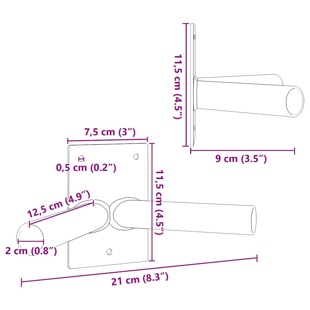 Flag Pol Holde Sølv 11,5 x 7,5 x 0,2 cm Stål