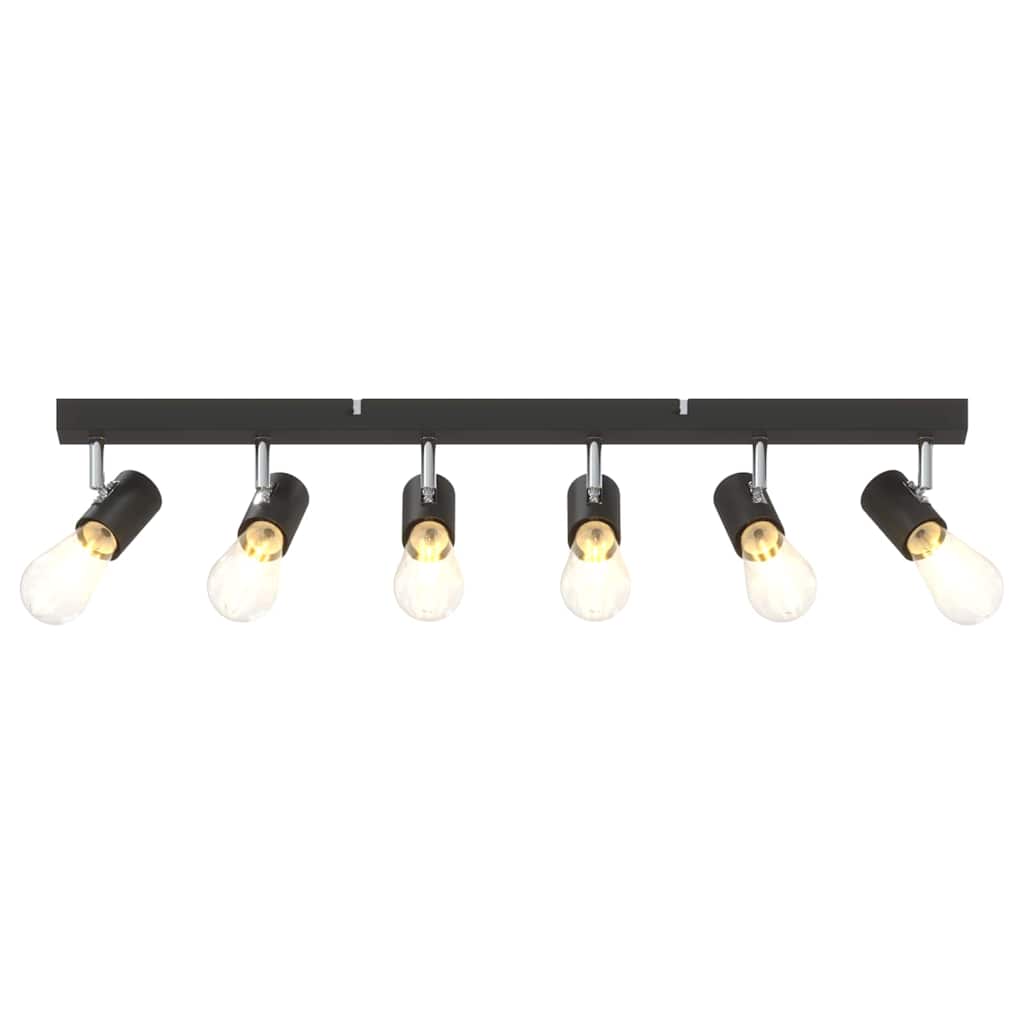 Loftsspot med spotlights Sort 73 x 6,5 x 11,5 cm Metal