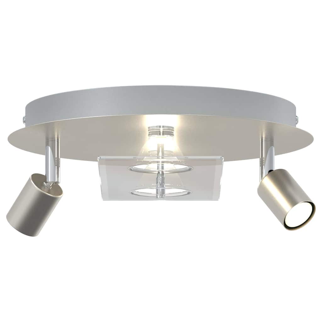 Loftsspot med spotlights Nikkel 29 x 29 x 11 cm Stål og Glas