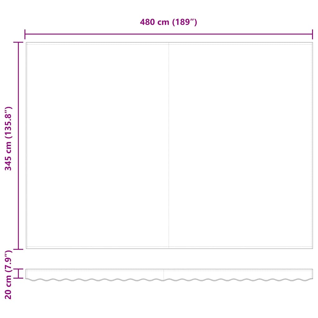 Udskiftningsdug til markise til 5x3,5 m Hvid Polyester