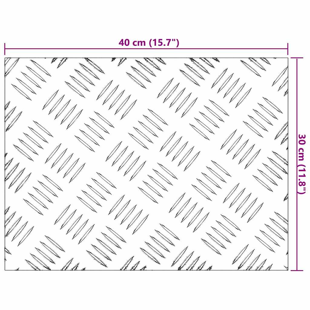 Trappe Tread 4 stk. 40 x 30 cm Sølv Aluminium Rektangulær