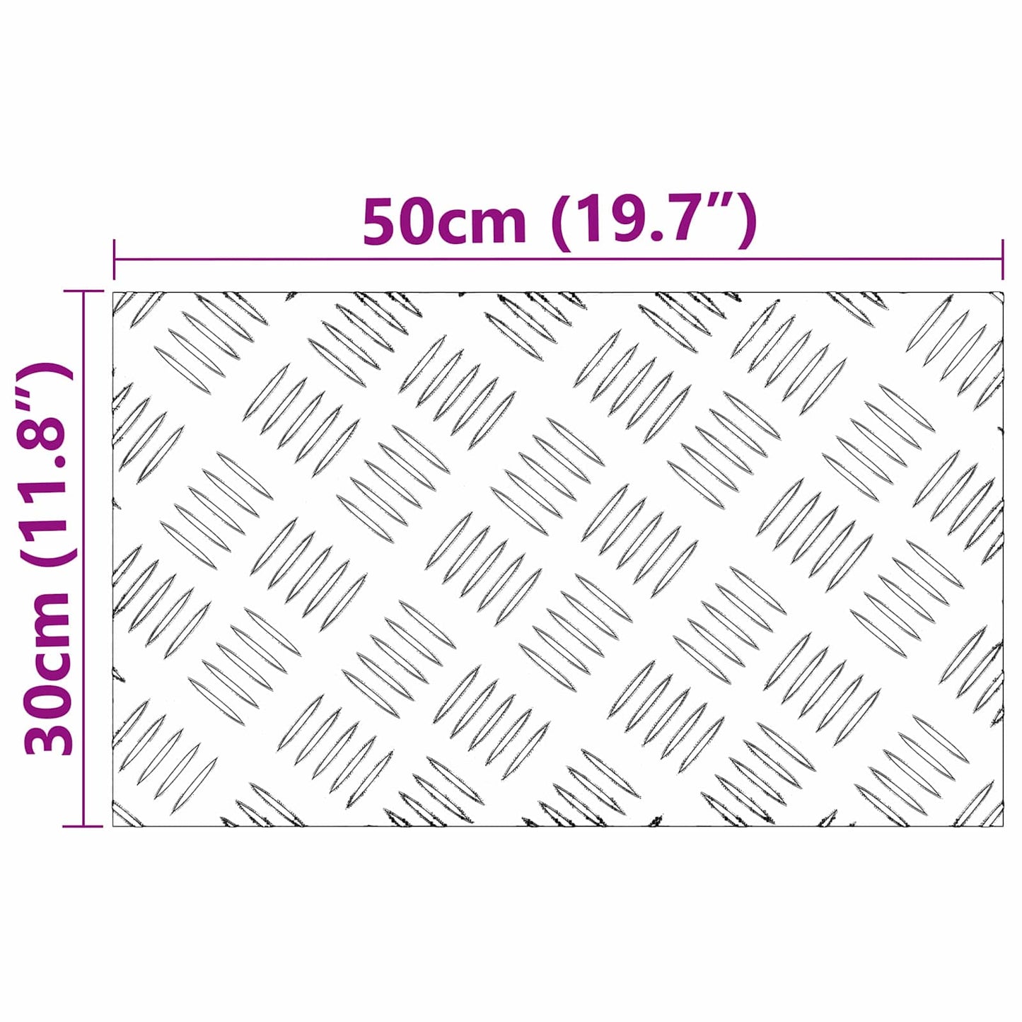 Trappe Tread 2 stk. 50 x 30 cm Sølv Aluminium Rektangulær