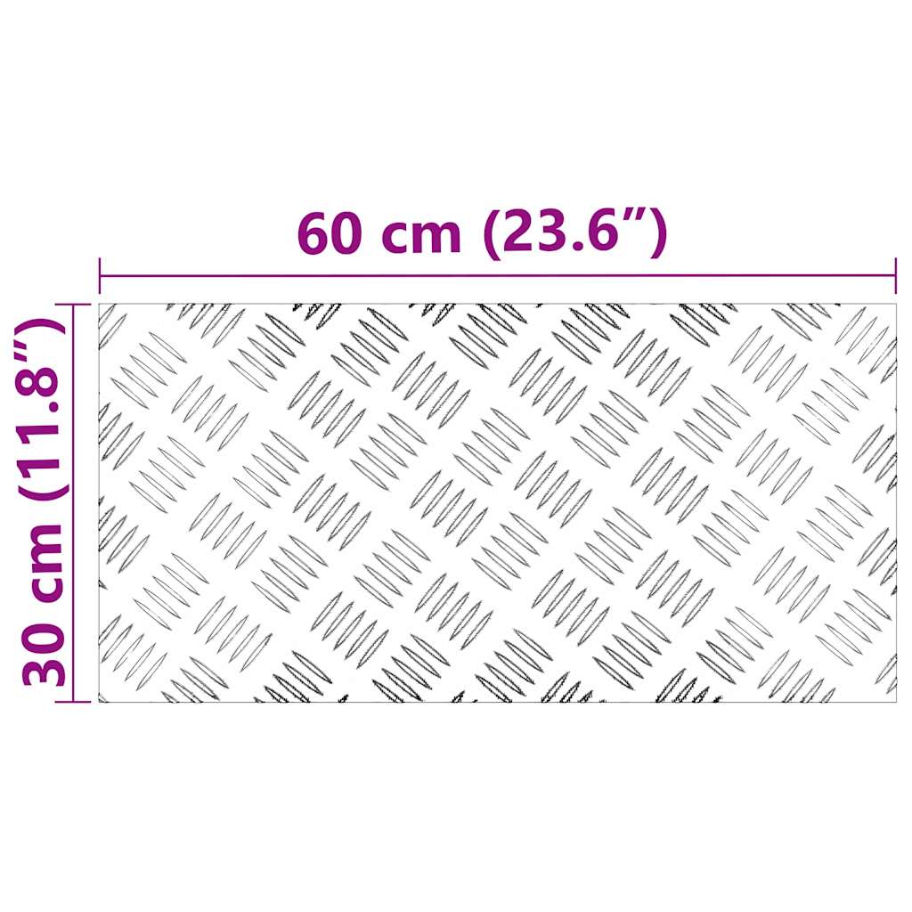 Trappe Tread 2 stk. 60 x 30 cm Sølv Aluminium Rektangulær