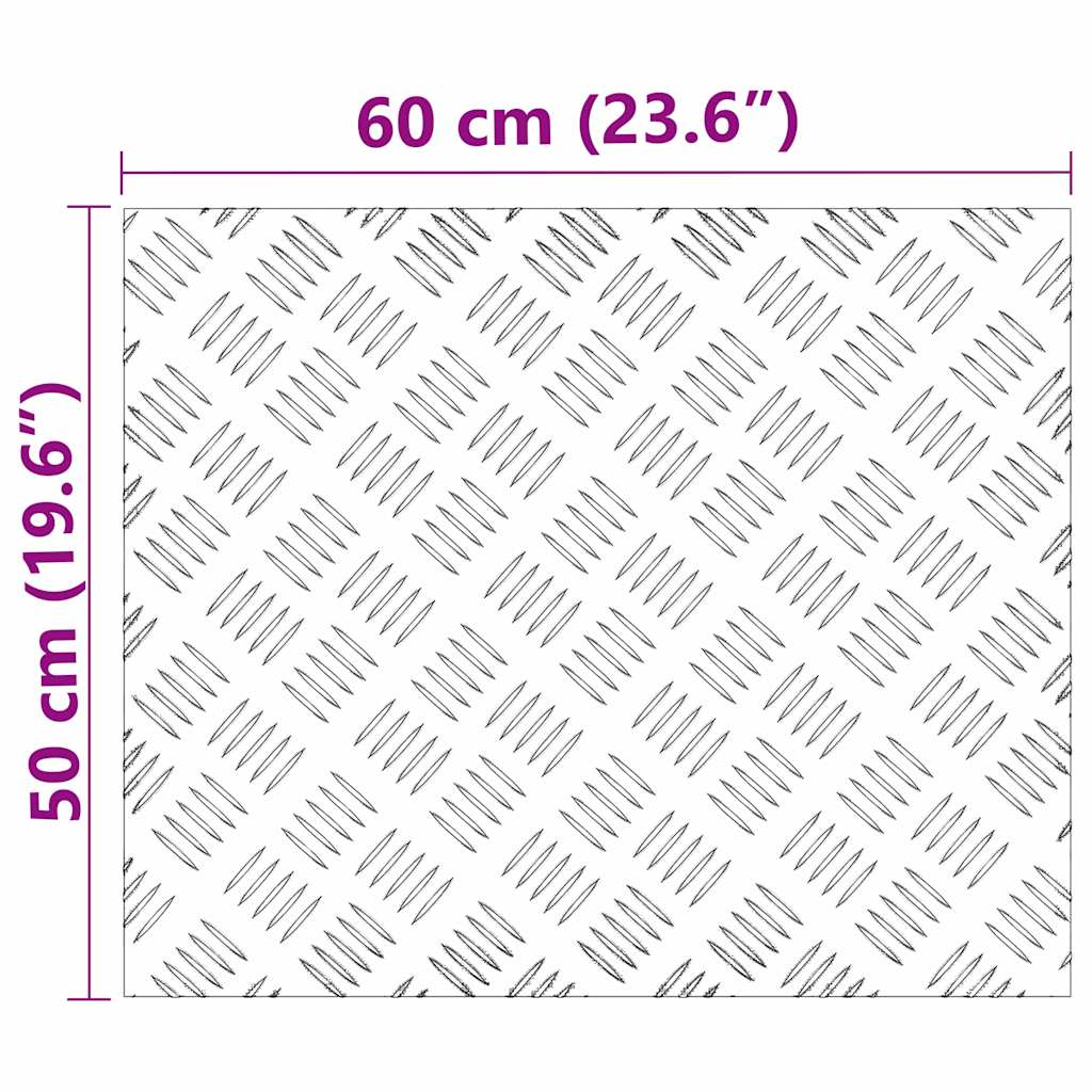 Trappe Tread 2 stk. 60 x 50 cm Sølv Aluminium Rektangulær