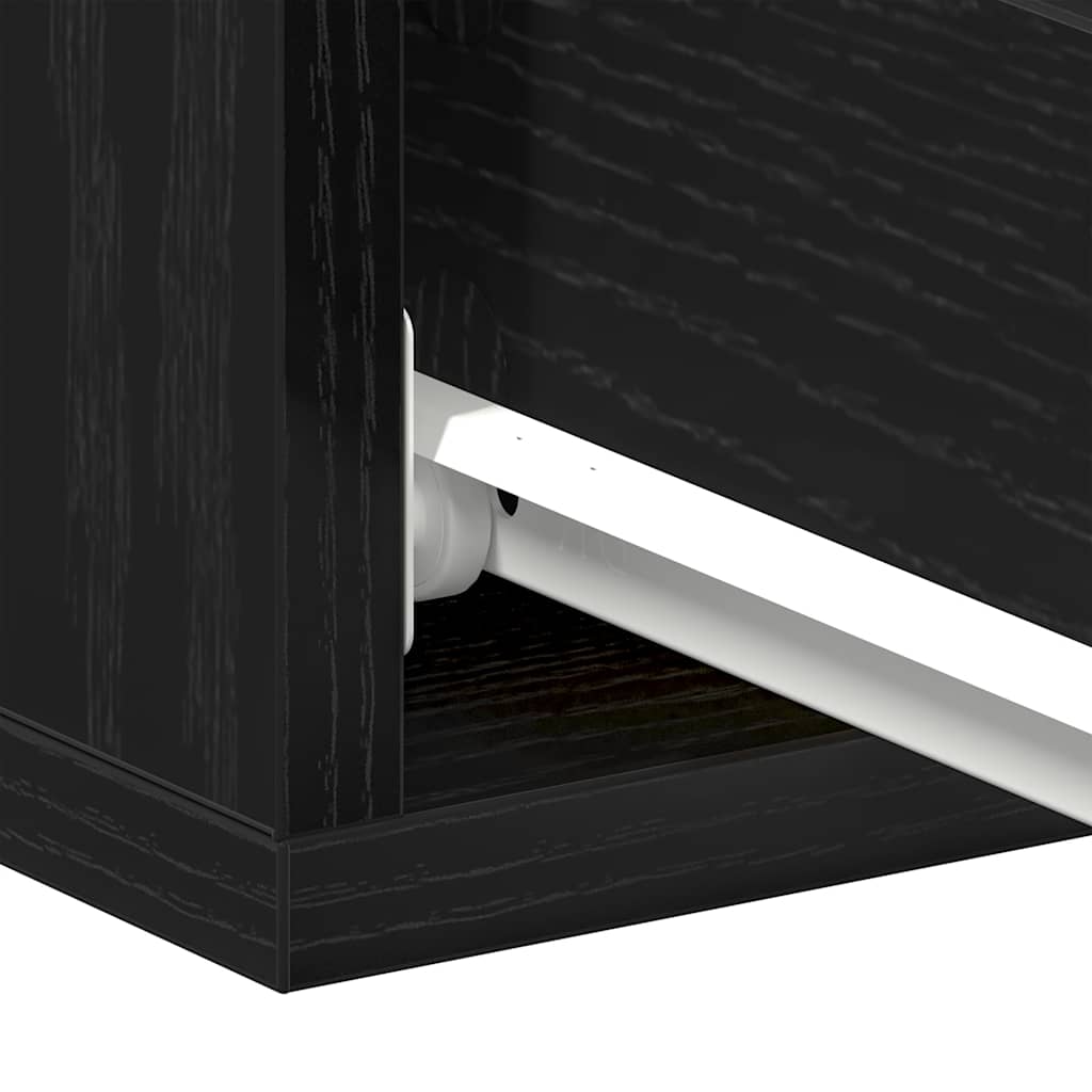 svævende natborde 2 stk. sort eg 40x32x15 cm konstrueret træ