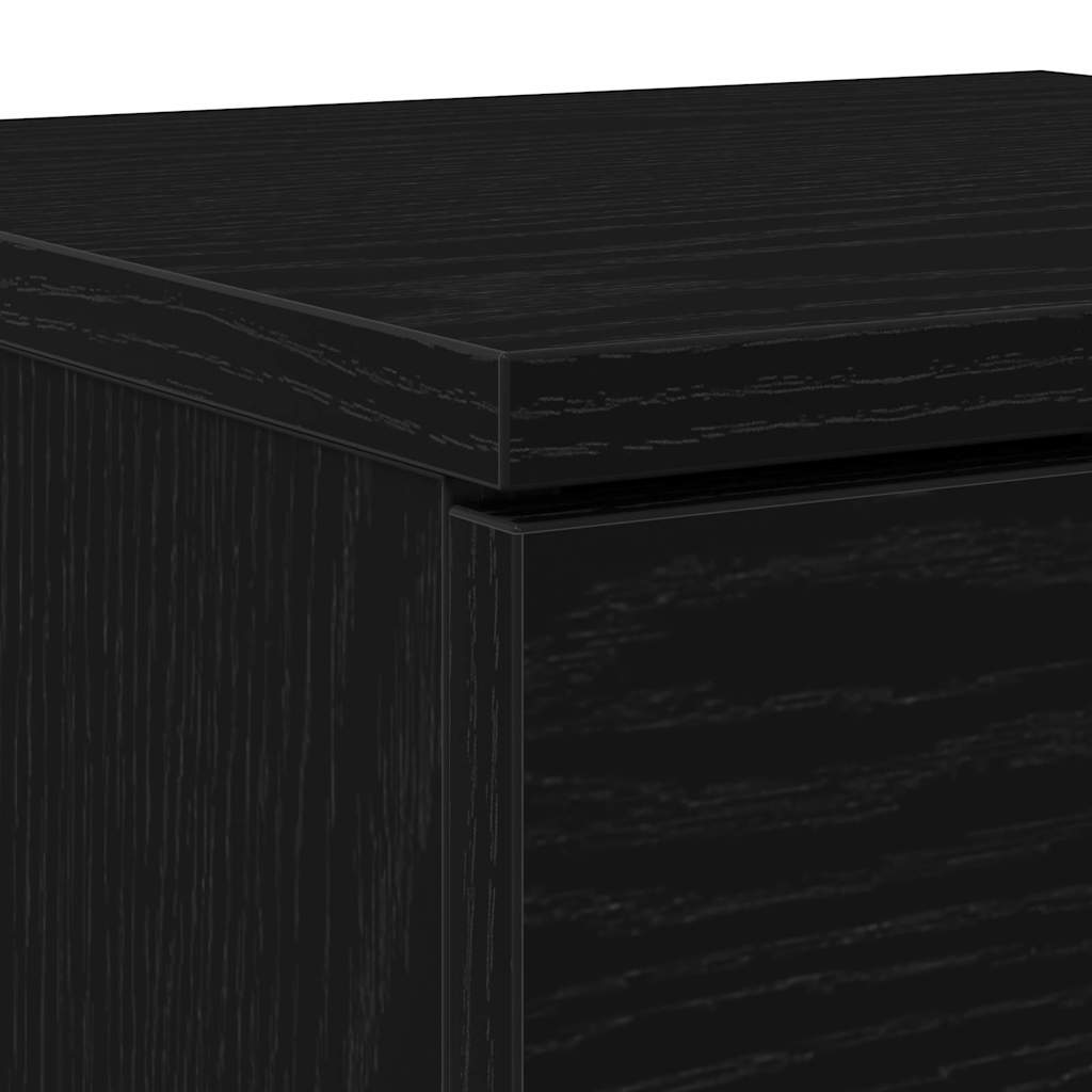 Sideboard 2 stk. Sort eg 30 x 30 x 70 cm Konstrueret træ