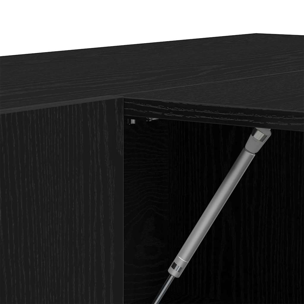 Gangskab med hylde Sort eg 97,5 x 37 x 99 cm Konstrueret træ