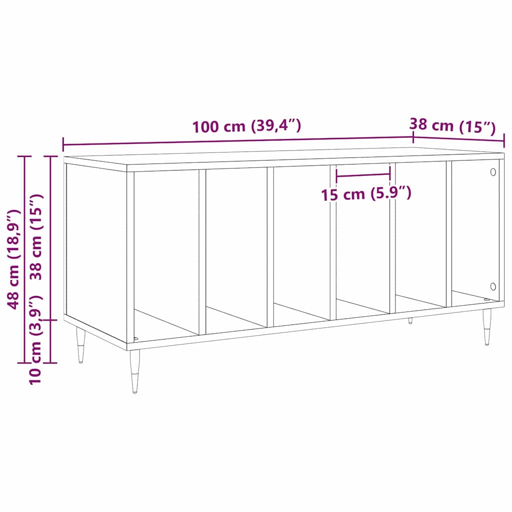 Pladeskab Gammelt træ 100 x 38 x 48 cm Konstrueret træ