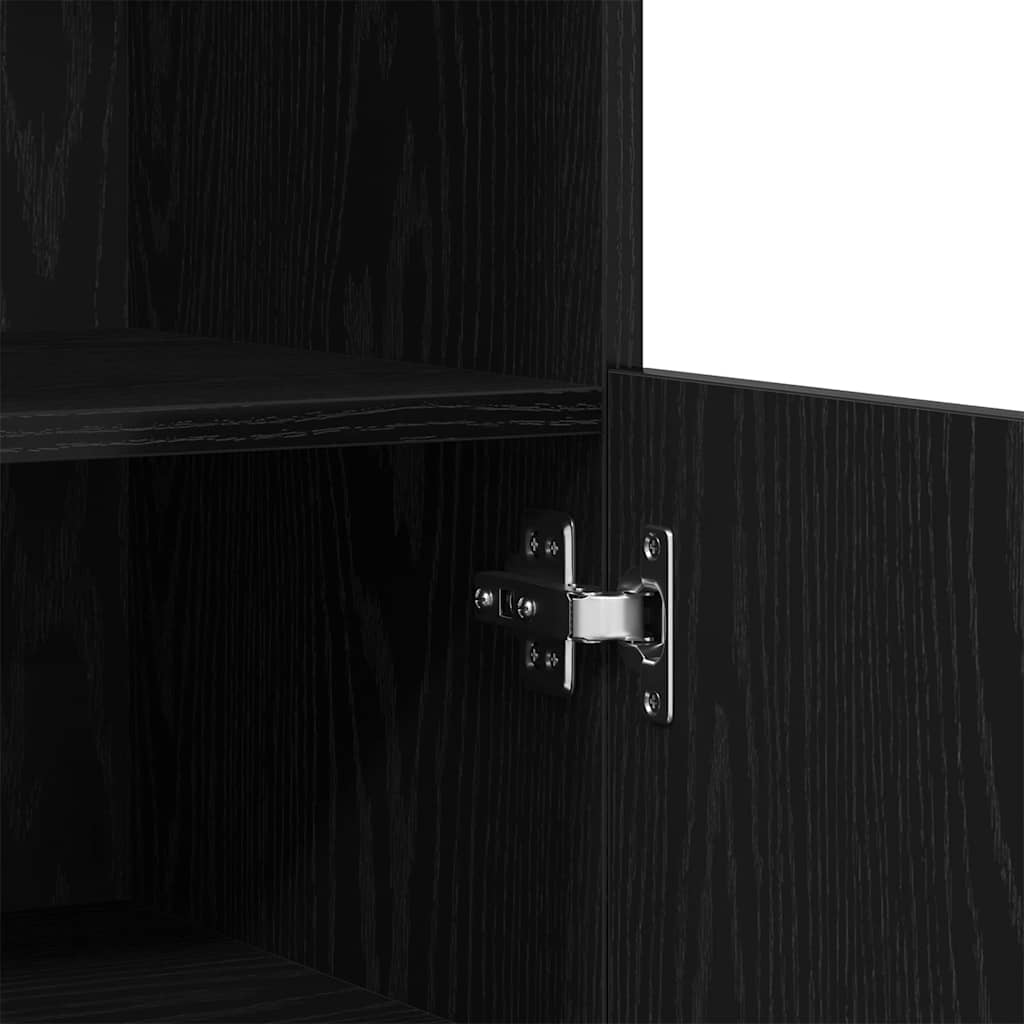 LED Sideboard Sort 60 x 37 x 100 cm Konstrueret træ