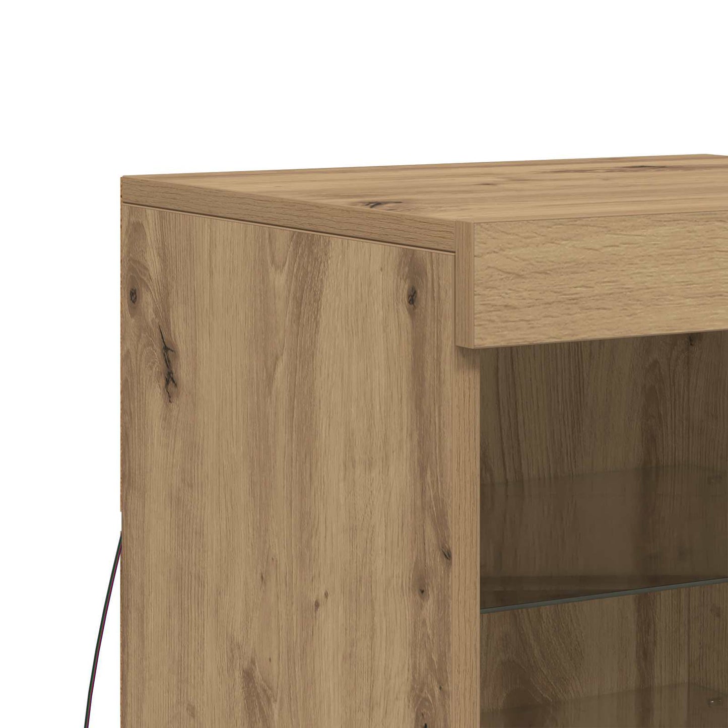 LED Sideboard Artisan Egetræ 41 x 37 x 67 cm Konstrueret træ