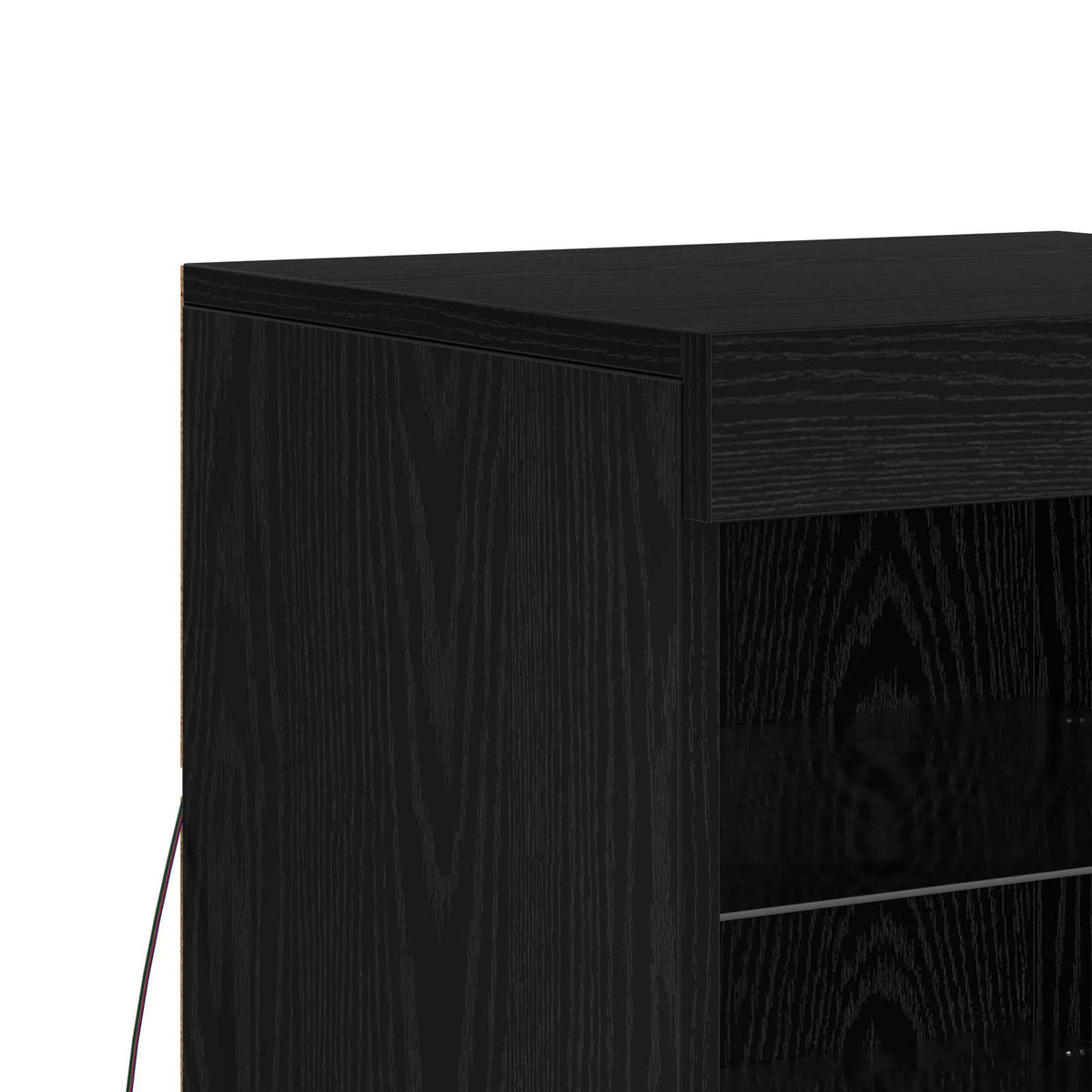 LED Sideboard Sort eg 41 x 37 x 67 cm Konstrueret træ