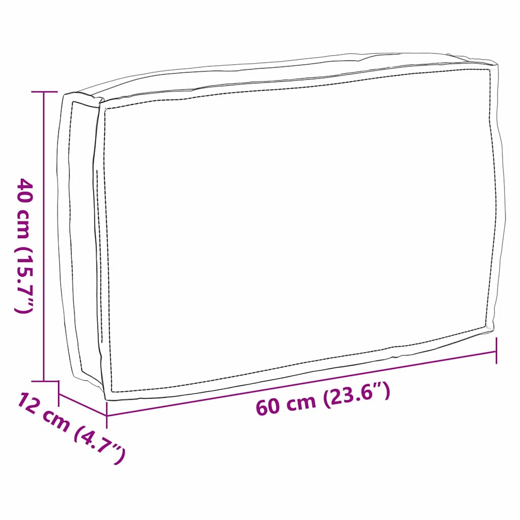 Pude Grå 60 x 40 x 12 cm Oxford stof