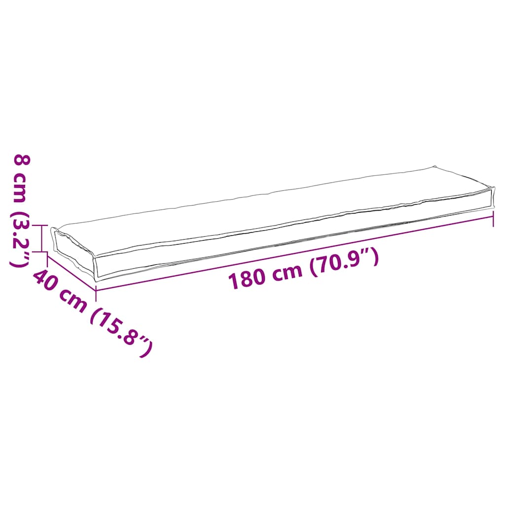 Pallet pude Oxford stof Grå 180 x 40 x 8 cm
