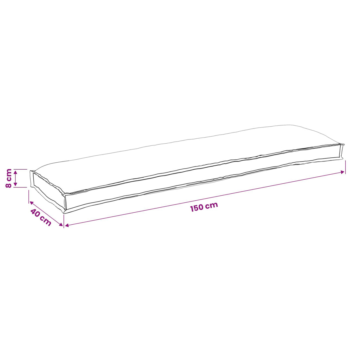 Palle Pudesæt 2 stk. Oxford Stof Creme 150 x 40 x 8 cm