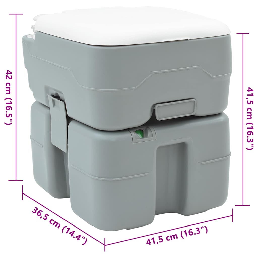 Camping toilet Grå 41,5 x 36,5 x 42 cm Høj-densitet Polyethylen