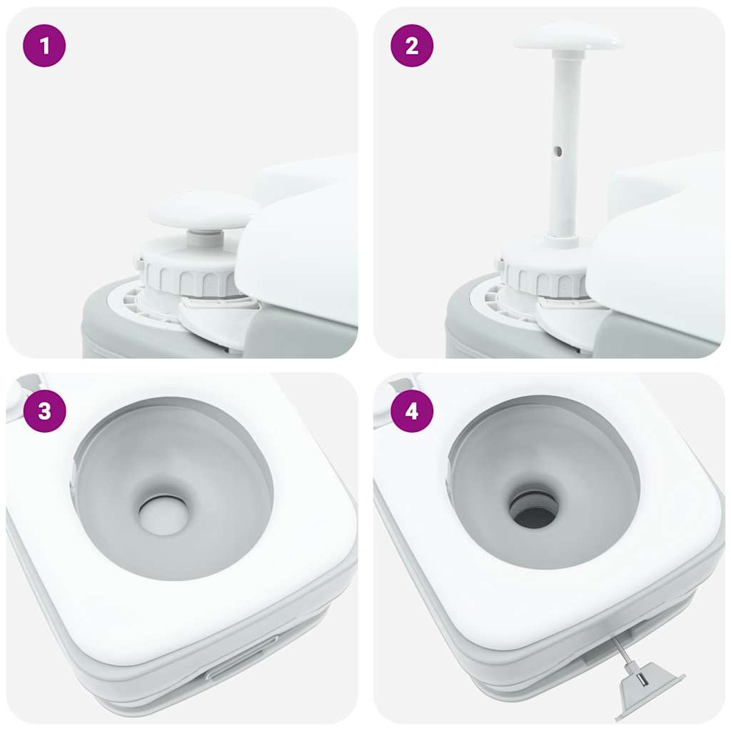 Camping toilet Grå og Hvid 41,5 x 36,5 x 30 cm Polyethylen