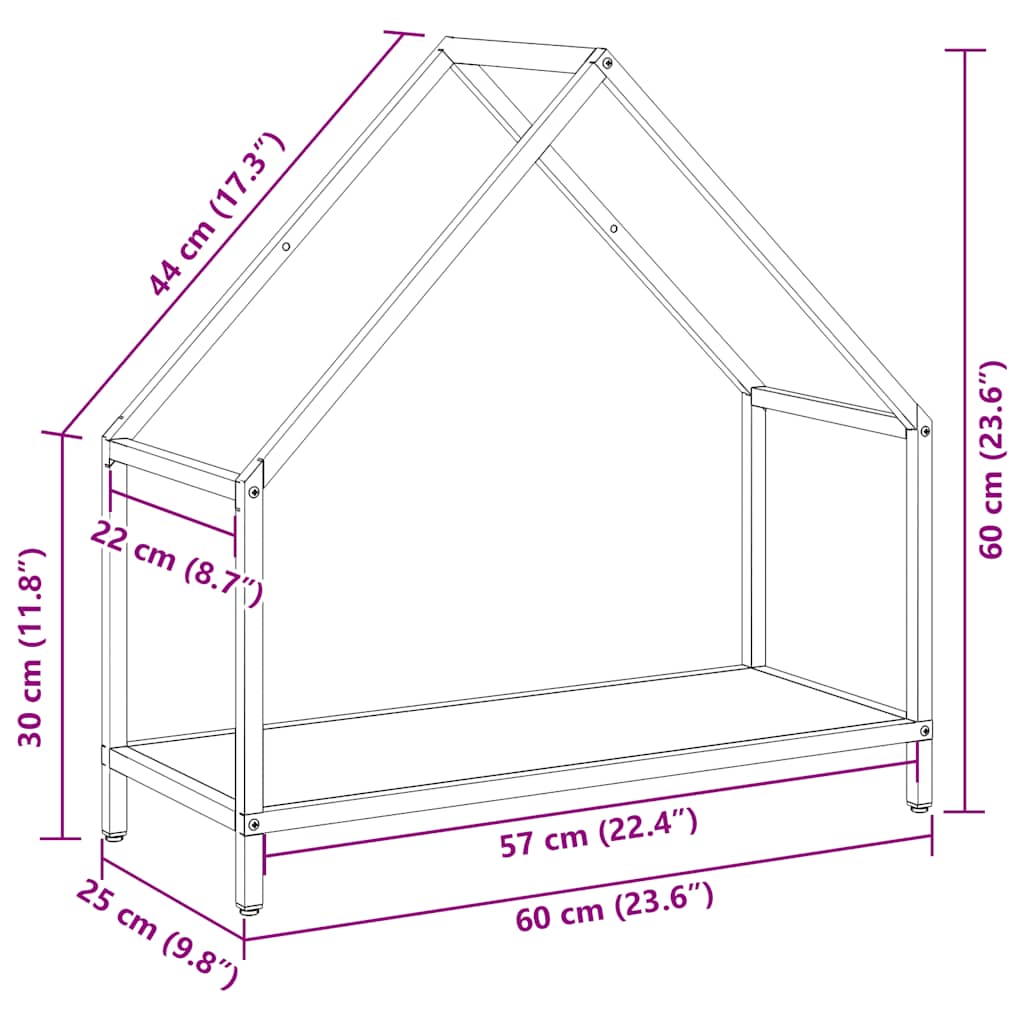 brændestativ 60x25x60 cm koldvalset stål antracitgrå