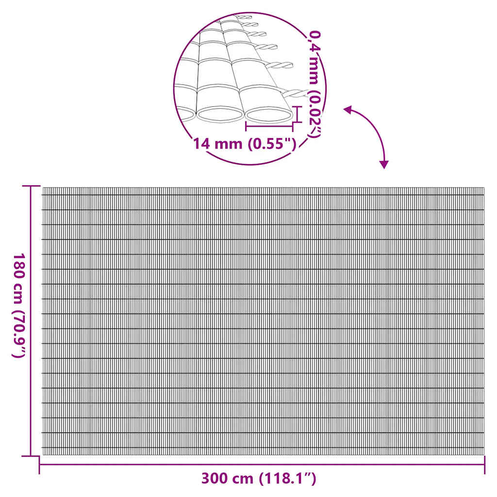 havehegn dobbeltsidet 1,8x3 m PVC grå