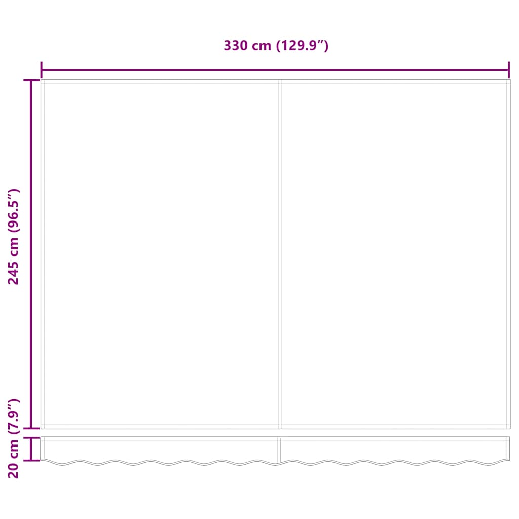 Udtrækkelig markise Beige 350 x 250 cm Polyester og Aluminium
