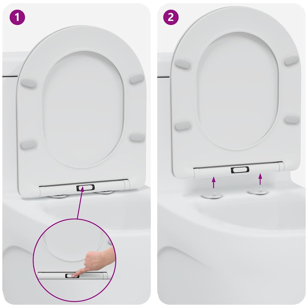 Toilet sæde Hvid 47 x 36 x 3,4 cm Duroplast