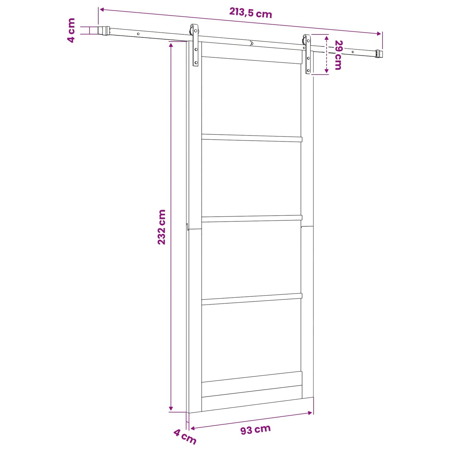 Skydedør Andet ORKDAL Brun 93 x 232 cm