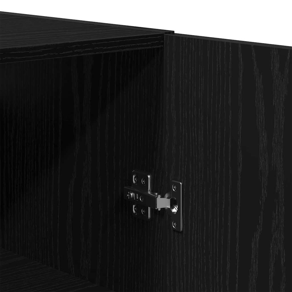 Highboard 2 stk. Sort eg 69,5 x 34 x 180 cm Konstrueret træ