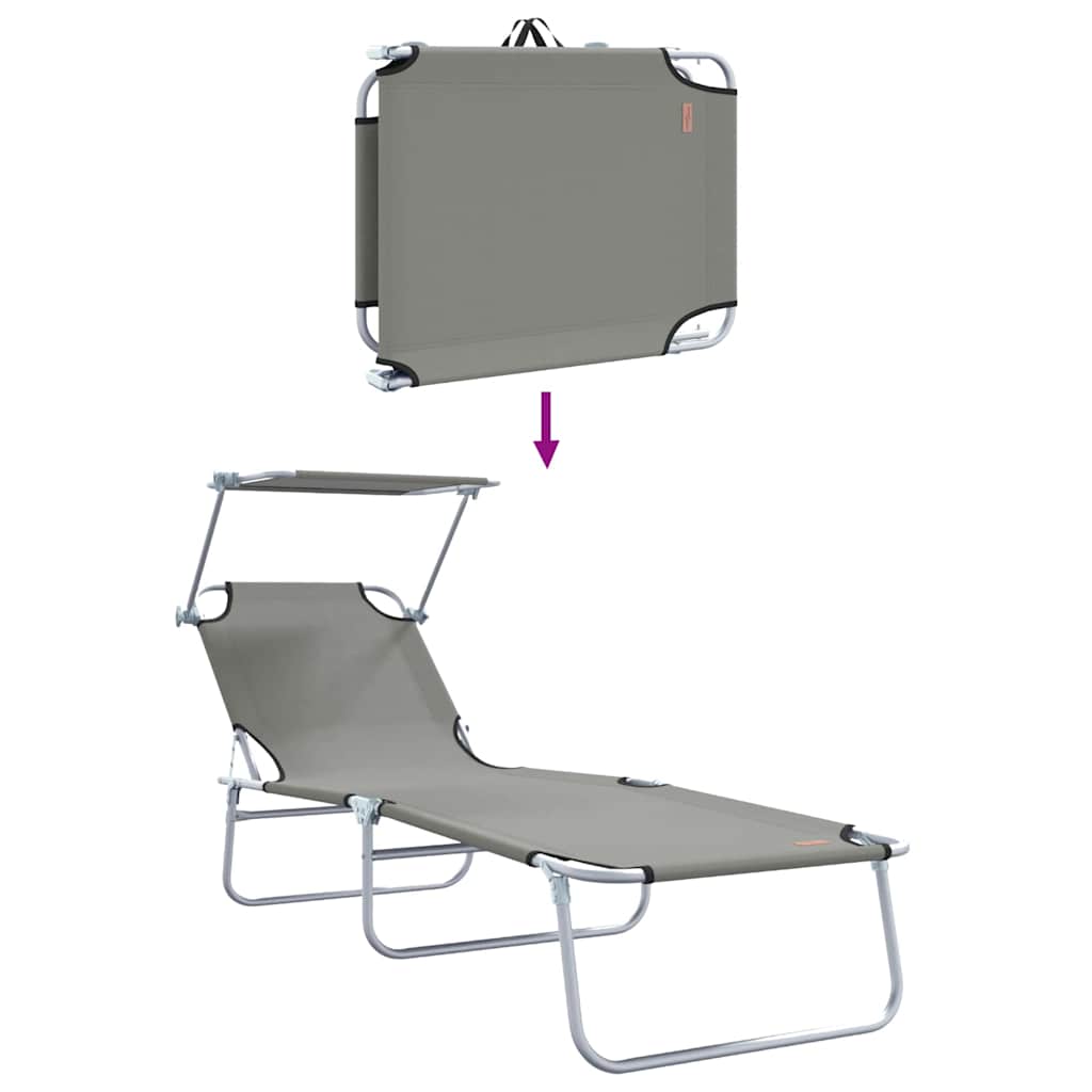 Solstol 2 stk. Polyester Grå