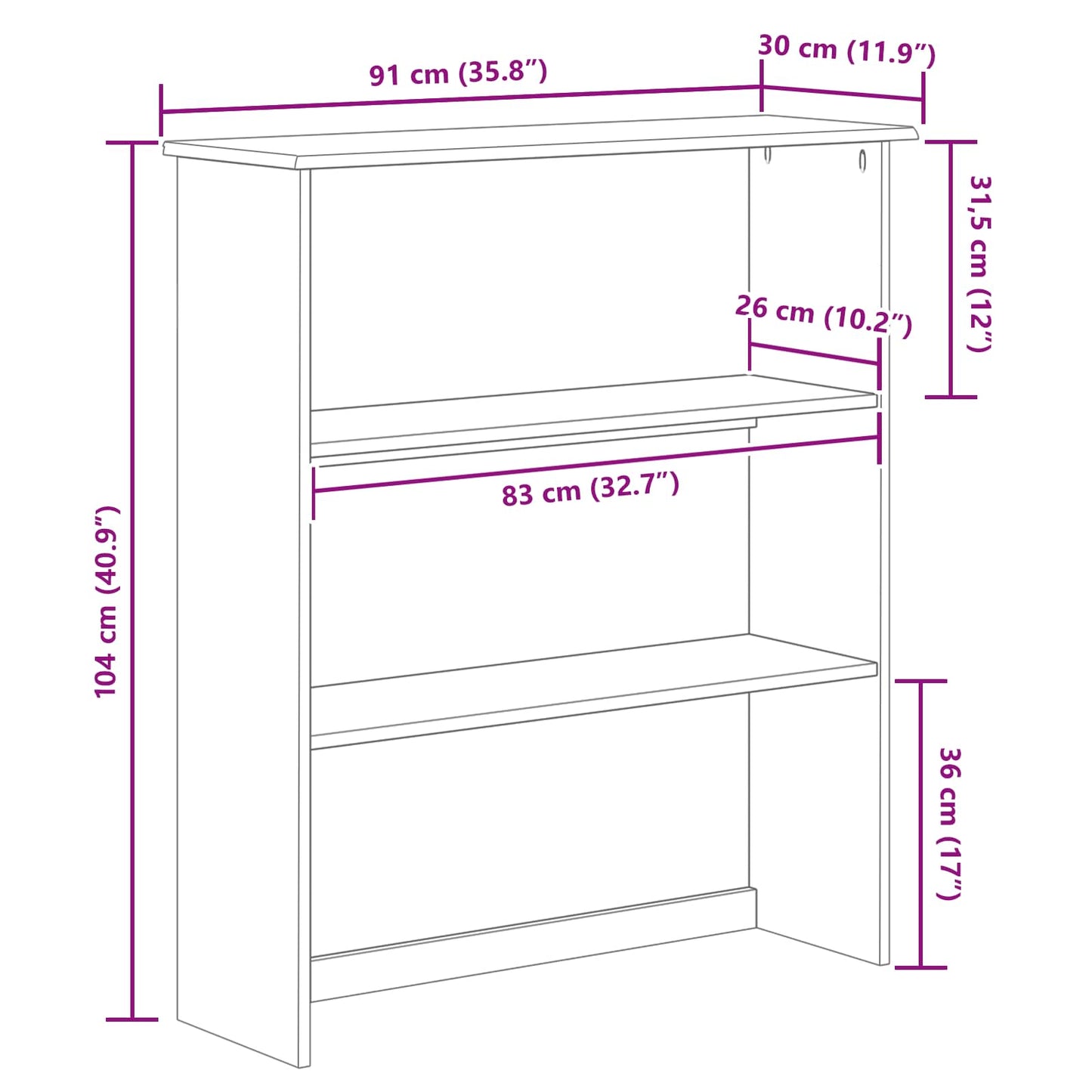 Skab ASKIM 91 x 30 x 104 cm Massivt fyrretræ