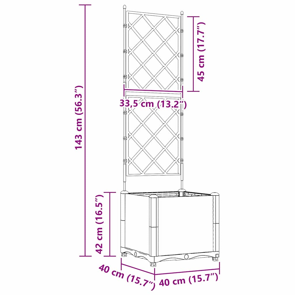 Have Blomsterkrukke Brun 40 x 40 x 143 cm PP