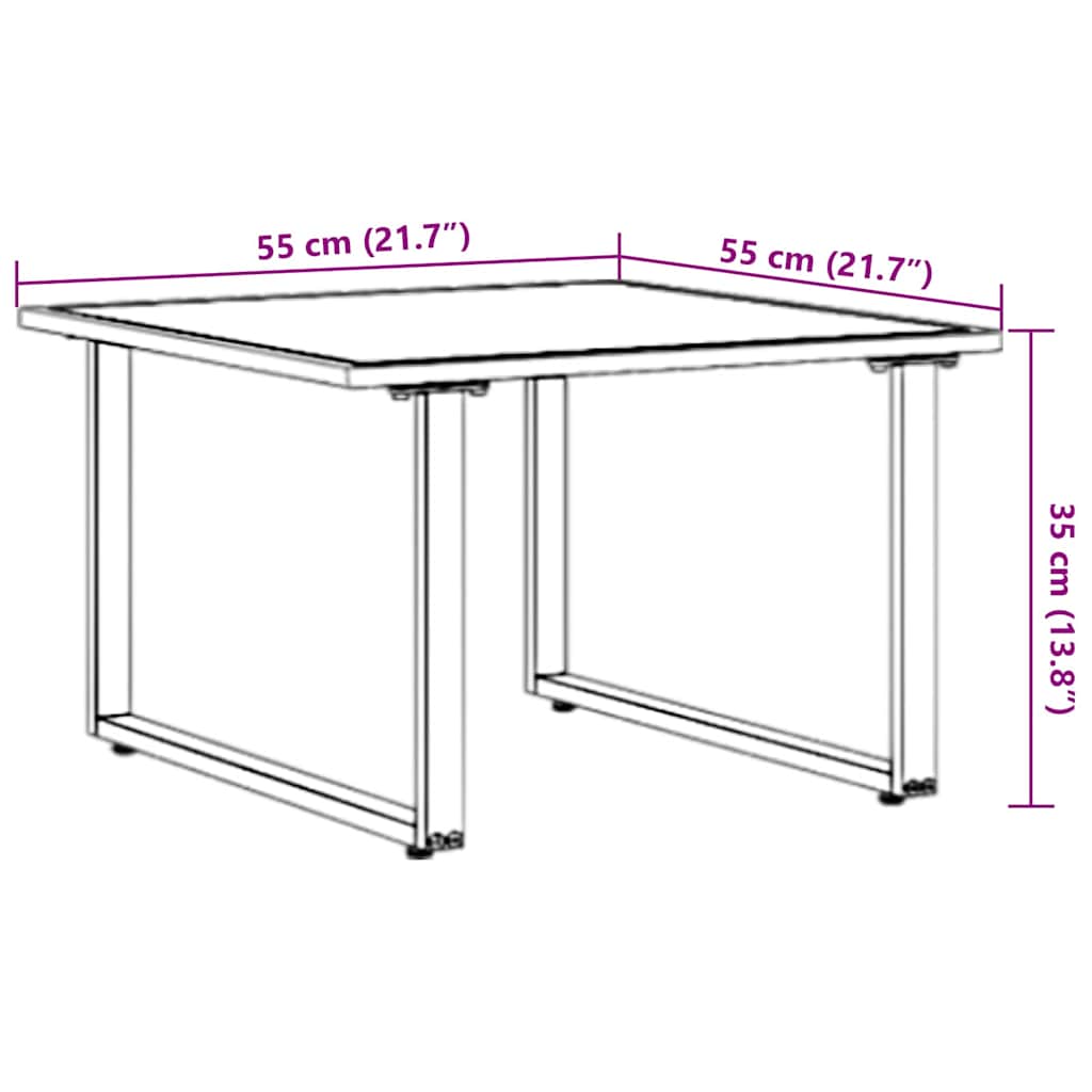 Sofabord Sort og Brunt 55 x 55 x 35 cm Pulverlakeret stål