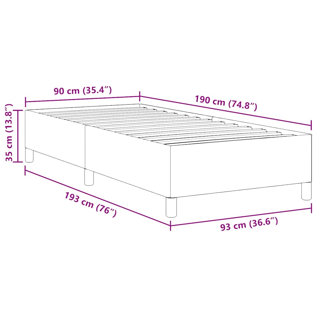 Box spring seng Blå 90 x 190 cm Velourstof