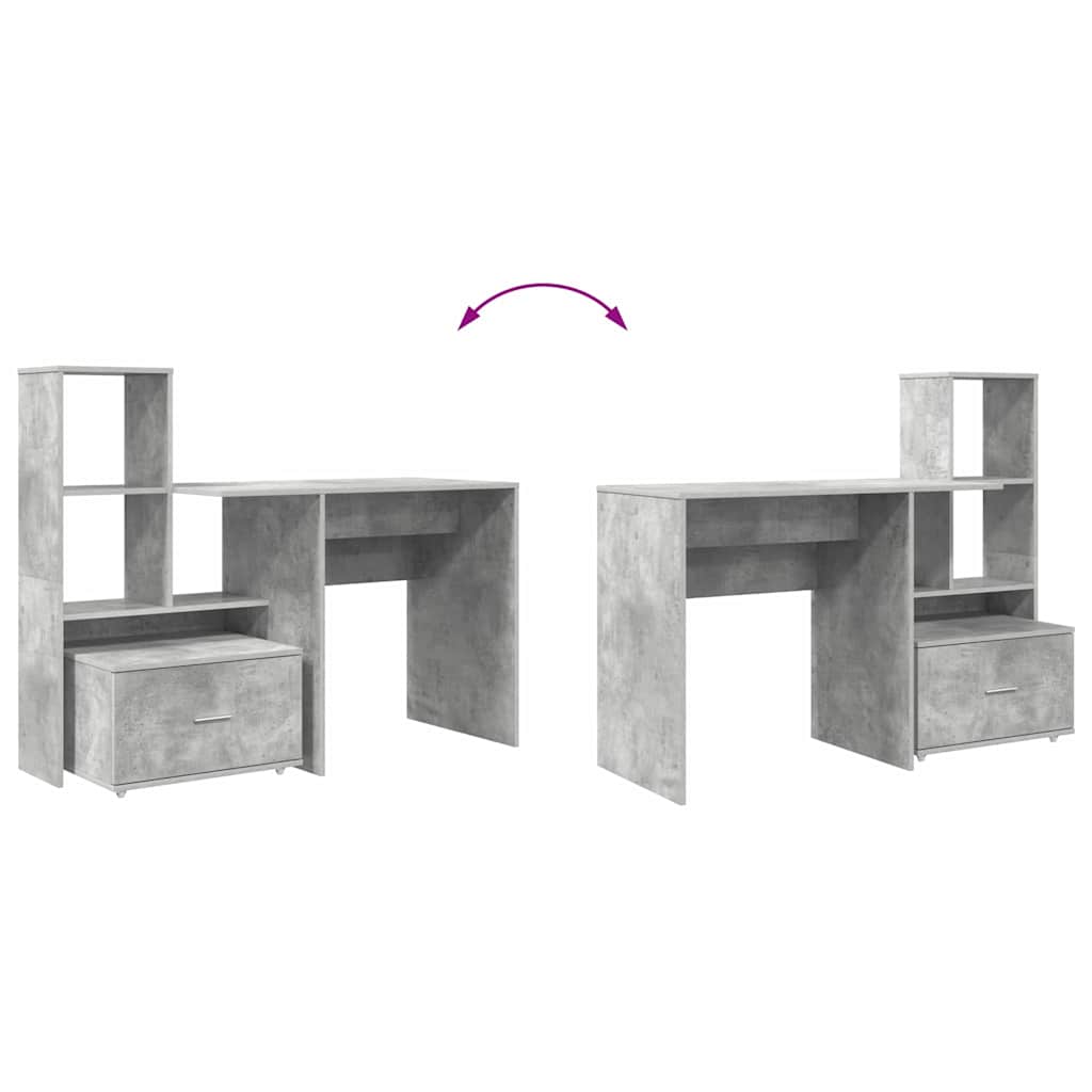Bord Beton Grå Konstrueret træ 131,5 x 50 x 106,5 cm