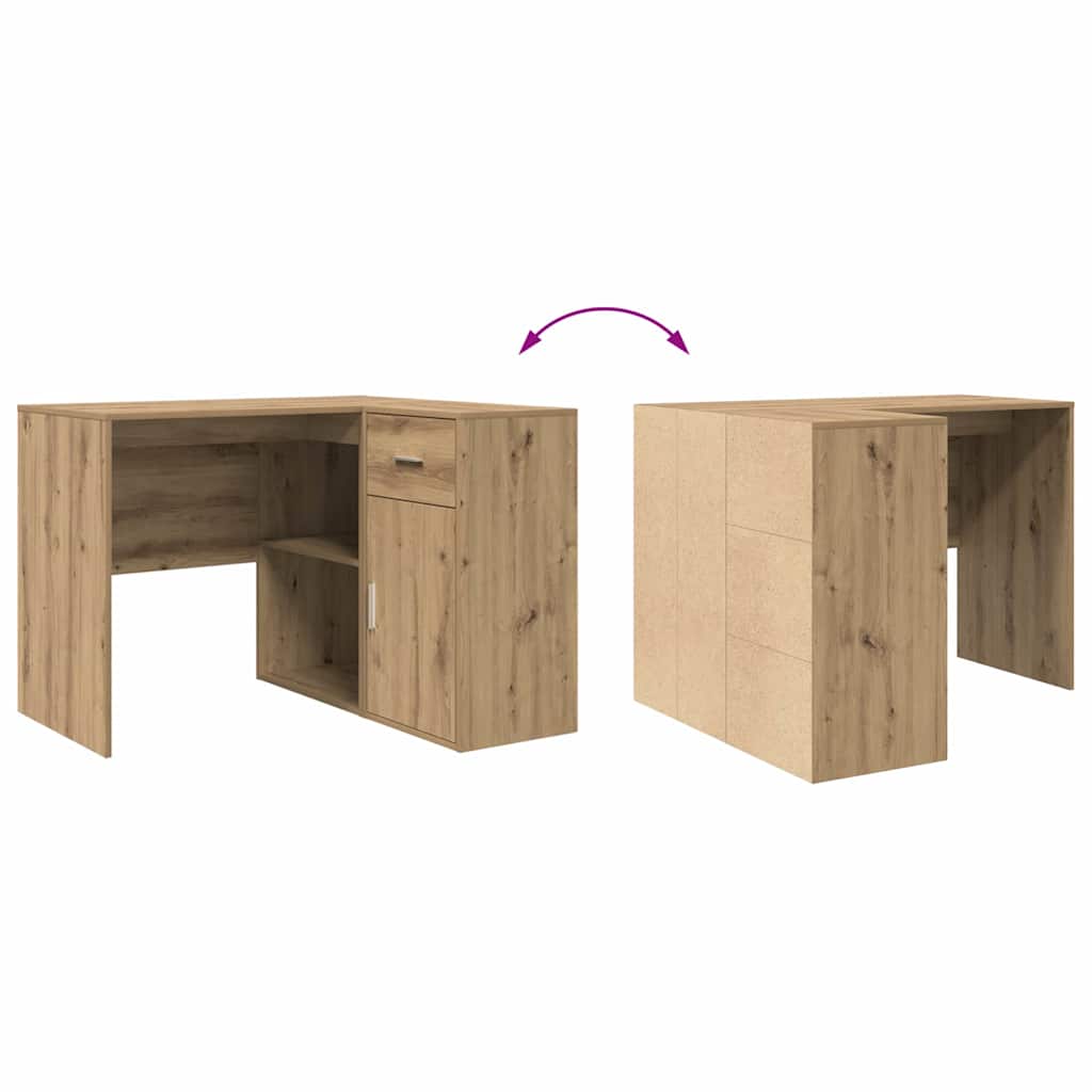 Hjørneskrivebord med skuffe Artisan Egetræ 102 x 88 x 75 cm