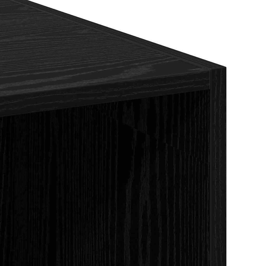 Bogreol med skuffe Sort eg 30 x 42.4 x 185.2 cm