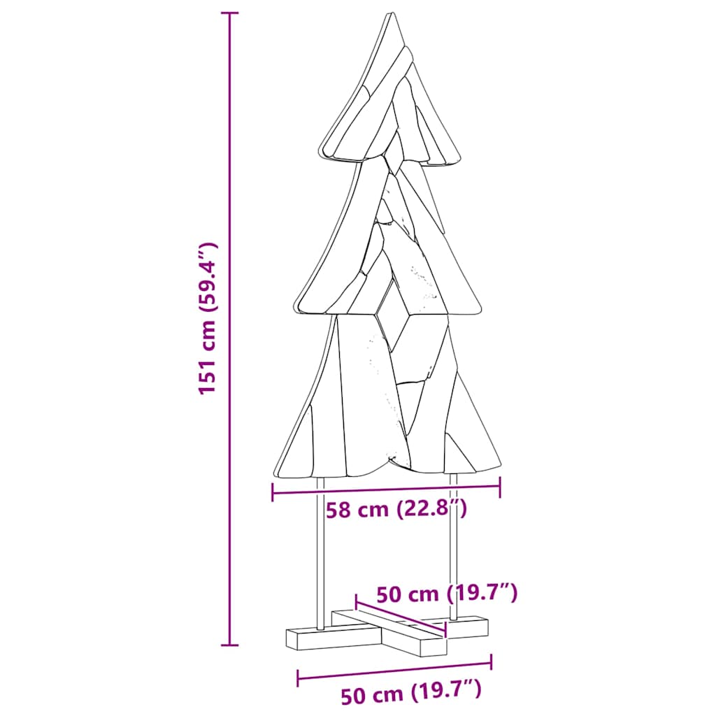 Juletræ med stativ Brun 151 cm Massivt teaktræ