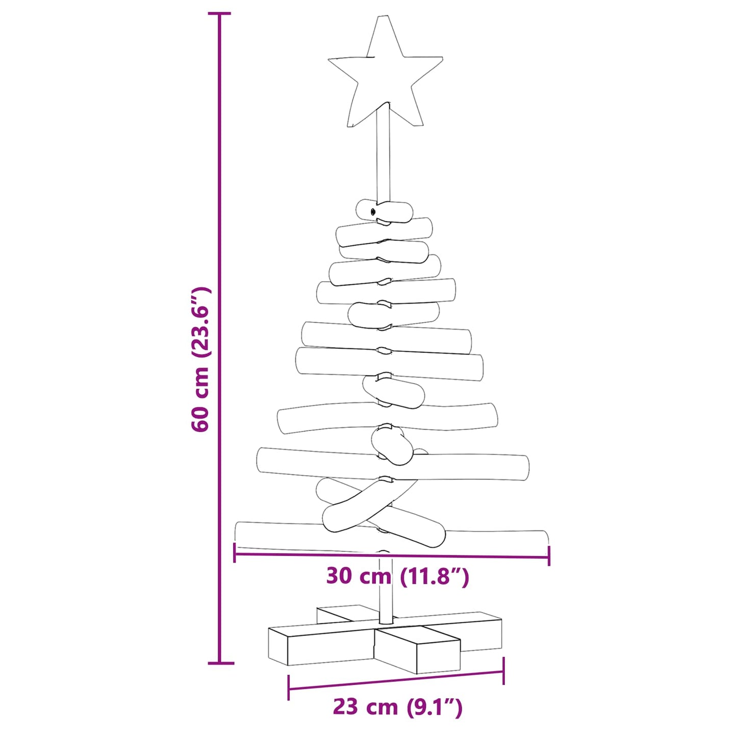 Juletræ Brun 60 cm Massivt teaktræ