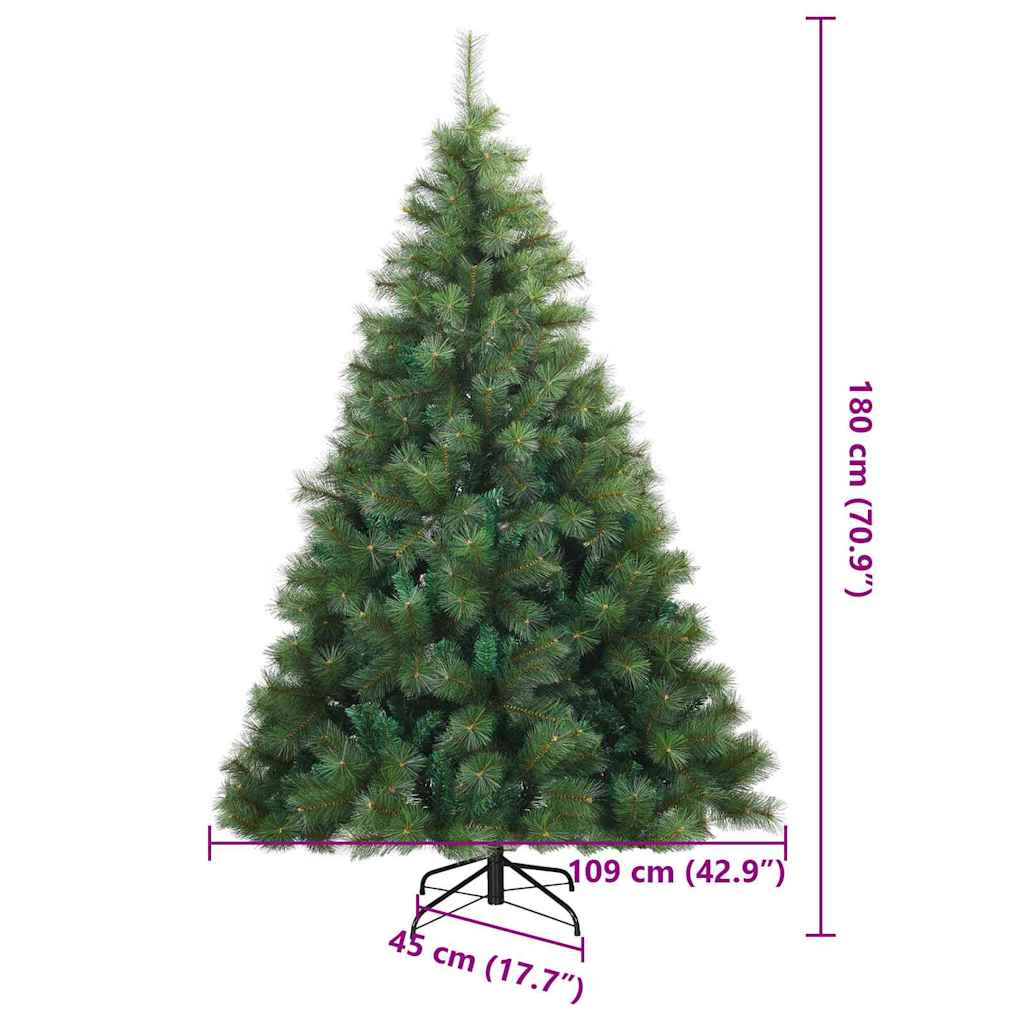 Kunstigt Hinged Juletræ Grøn 180 cm PVC, stål