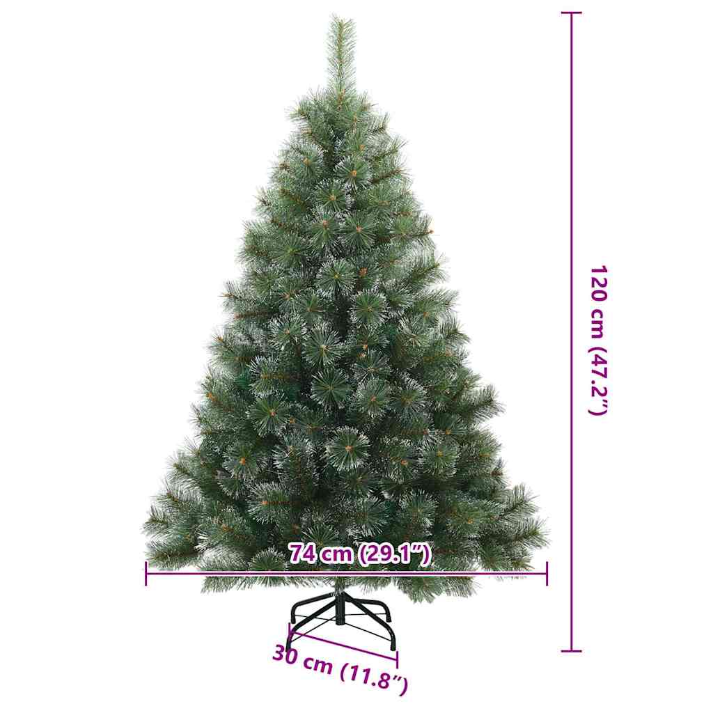 Kunstigt bøjelig juletræ snefløjtet Grøn 120 cm PVC, stål
